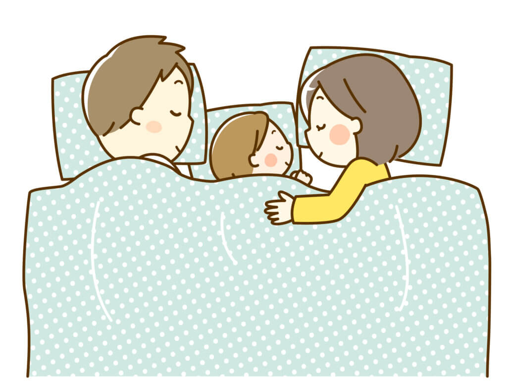 川の字で寝ていると